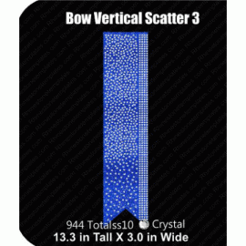 Cheer Bow Vertical Scatter 3 Rhinestone Design Download EPS SVG