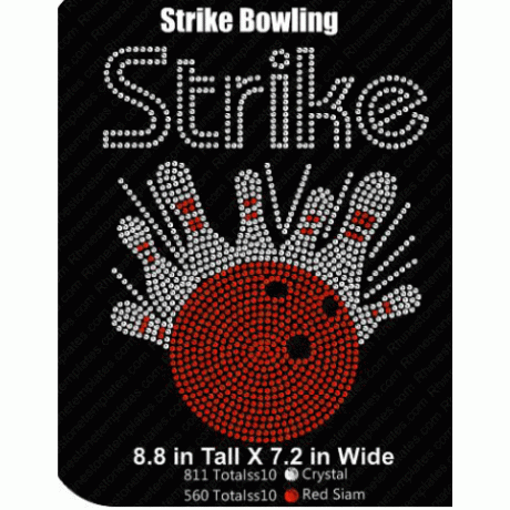 Strike Bowling Rhinestone Download EPS SVG 