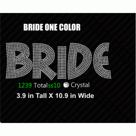 Bride One Color Rhinestone Download EPS SVG PLT