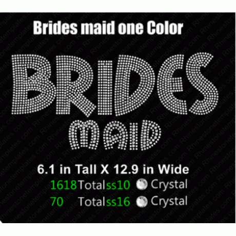Bridesmaid One Color Rhinestone Download EPS SVG