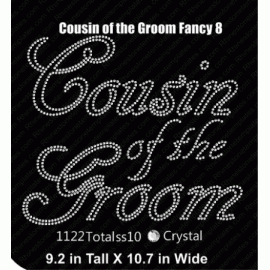 Cousin of the Groom Rhinestone Design Download EPS SVG