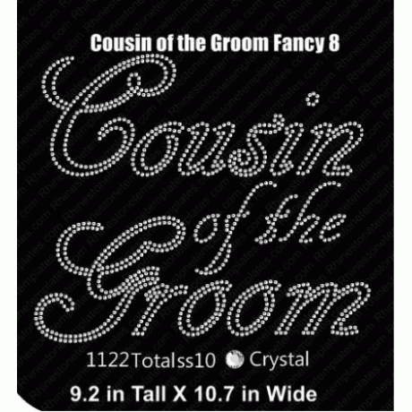 Cousin of the Groom Rhinestone Design Download EPS SVG