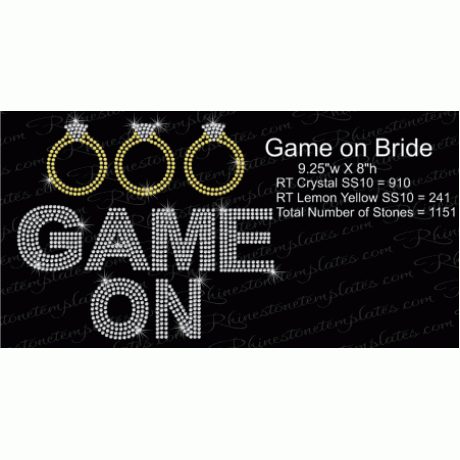 Game on Bride Rhinestone Transfer