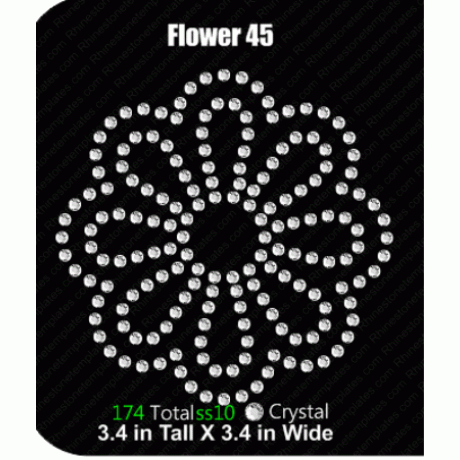 Flower 45 Design Rhinestone Download EPS SVG