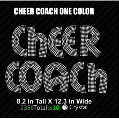 Cheer Coach One Color Rhinestone Download EPS SVG PLT