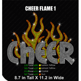 Cheer Flame 1 Rhinestone Download Design EPS SVG PLT