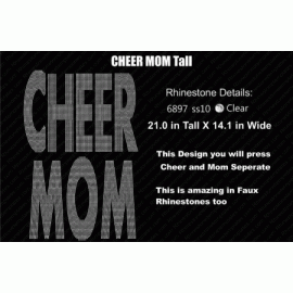 Cheer Mom Tall Rhinestone Download EPS SVG