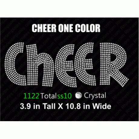 Cheer One Color Rhinestone Download EPS SVG PLT