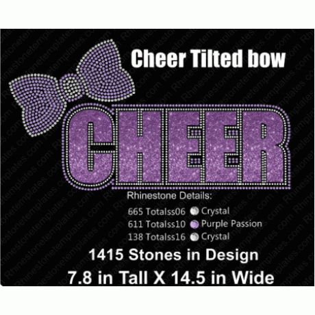 Cheer Tilted Bow Rhinestone Download EPS SVG