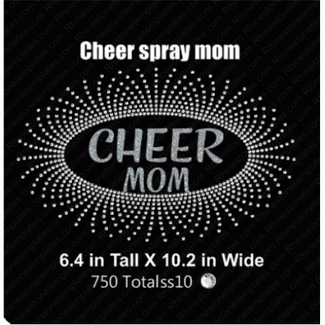 Oval spray cheer mom Rhinestone Digital Design EPS SVG Oval spray cheer mom Rhinestone Digital Design EPS SVG