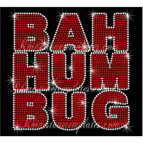 BAH HUM BUG 2 Color Rhinestone Template