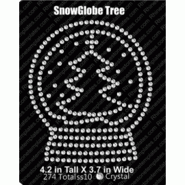 Snow Globe Tree Rhinestone Download EPS SVG