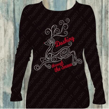 Dashing through the Snow Rhinestone Download EPS SVG