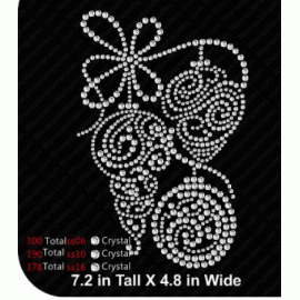 Christmas Bulbs and Ribbons Rhinestone Precut Rhinestone Template
