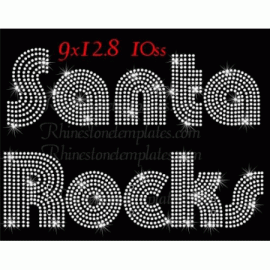 Santa Rocks One color Rhinestone Download EPS SVG