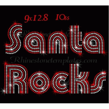 Santa Rocks 2 Colors Rhinestone Download EPS SVG