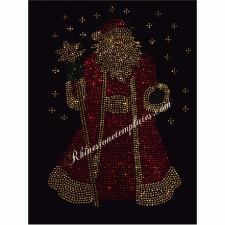Santa with Robe and Snowflakes Rhinestone Template Set