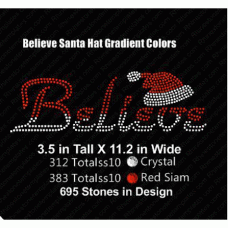 Believe Santa Hat with Gradient Colors Precut Template Believe Santa Hat with Gradient Colors Precut Template