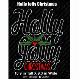 Holly Jolly Christmas Rhinestone Download EPS SVG PLT