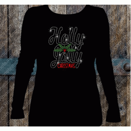 Holly Jolly Christmas Rhinestone Download EPS SVG PLT