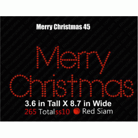 Merry Christmas 45 Rhinestone Digital Download EPS SVG