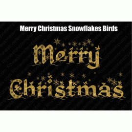 Merry Christmas Snowflakes Birds Download EPS SVG
