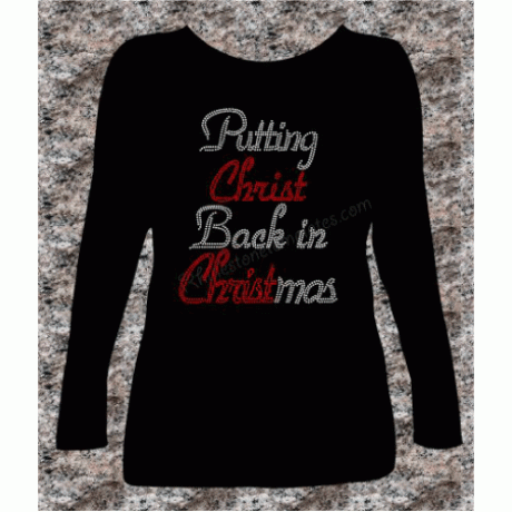 Putting Christ Back in CHRISTmas Rhinestone download eps svg