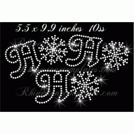 HoHoHo snowflake one color Rhinestone Download EPS SVG