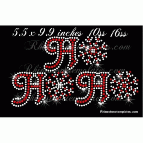 HoHoHo snowflake TWO color Rhinestone Download EPS SVG