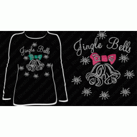 Jingle Bells Snowflakes Rhinestone Template Set and vinyl download