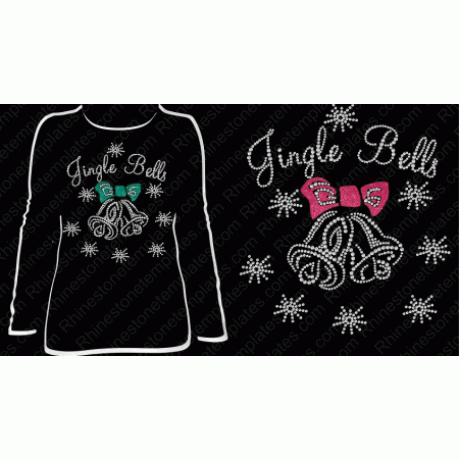 Jingle Bells Snowflakes Rhinestone Template Set and vinyl download