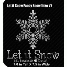 Let it Snow Fancy Snowflake Rhinestone Template