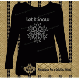 Let it snow Large Snowflake Rhinestone Download EPS SVG