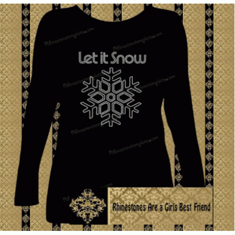 Let it snow Large Snowflake Rhinestone Download EPS SVG