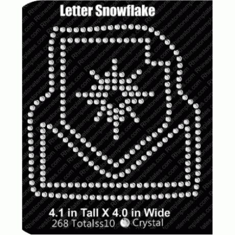 Letter snowflake Rhinestone Download EPS SVG
