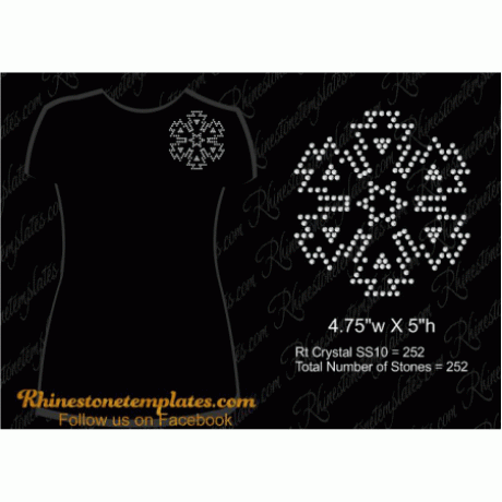 Aztec Snowflake One color Rhinestone Download EPS SVG