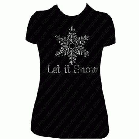 Let it Snow Fancy Snowflake Rhinestone Template