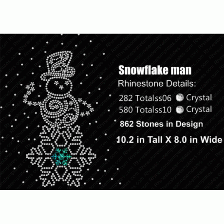 Snowflake Man Rhinestone Download Design EPS SVG
