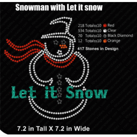 Snowman with Let it Snow Rhinestone Download