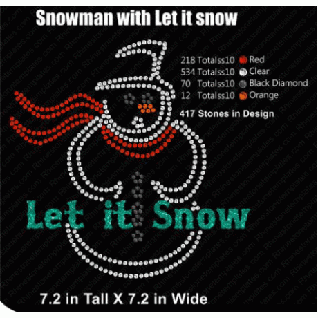 Snowman with Let it Snow Rhinestone Download