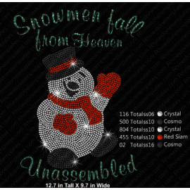 Snowmen Fall From Heaven Rhinestones Large Digital EPS SVG