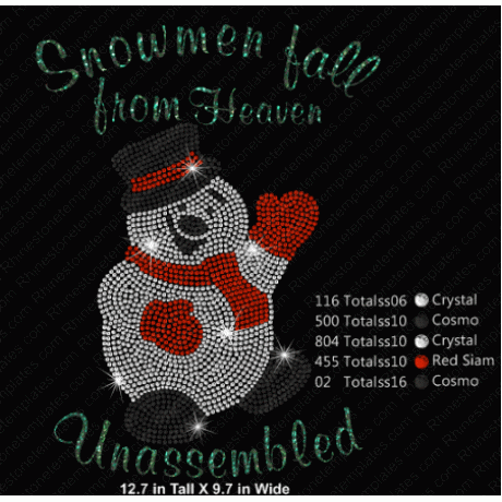 Snowmen Fall From Heaven Rhinestones Large Digital EPS SVG