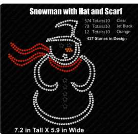 Snowman with Scarf and Hat Rhinestone Download EPs SVG