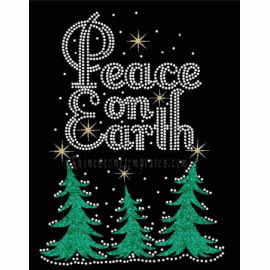 Peace on Earth 1 Rhinestone Download EPS SVG