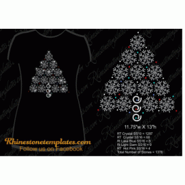 Snowflake Tree Rhinestone Download Design SVG EPS