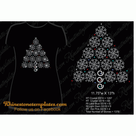 Snowflake Tree Rhinestone Download Design SVG EPS
