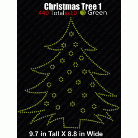 Christmas Tree 1 Rhinestone Precut Template