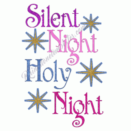 Silent Night Holy Night Sublimation Design