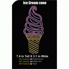 Ice Cream Cone Swirl Rhinestone Download EPS SVG
