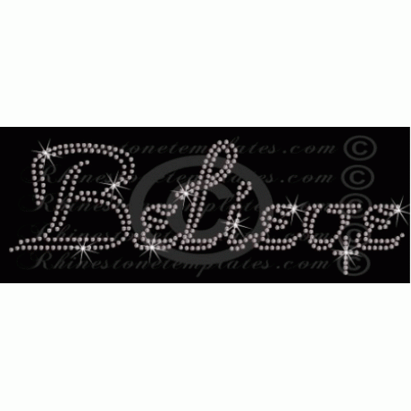 Believe with Cross Rhinestone Download EPS SVG